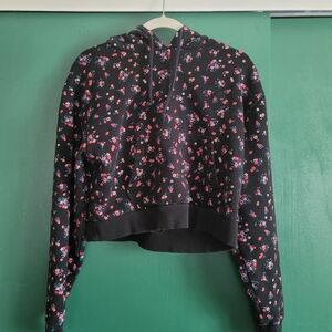 Van's Cropped Floral Hoodie Sze Medium